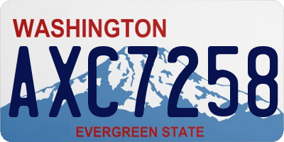 WA license plate AXC7258
