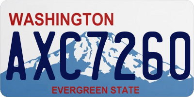 WA license plate AXC7260