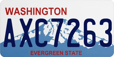 WA license plate AXC7263
