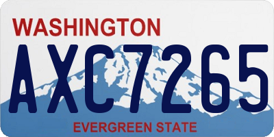 WA license plate AXC7265