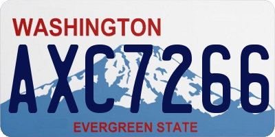 WA license plate AXC7266
