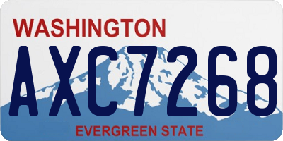 WA license plate AXC7268