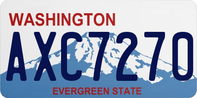 WA license plate AXC7270
