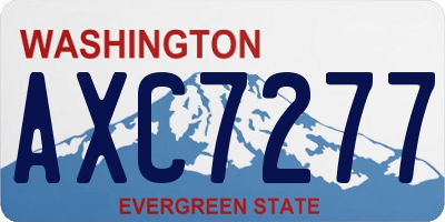 WA license plate AXC7277