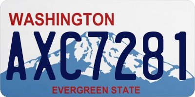 WA license plate AXC7281