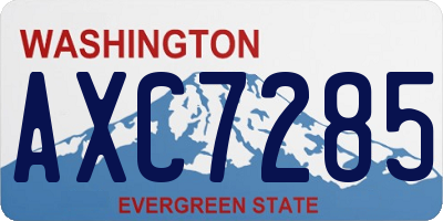 WA license plate AXC7285