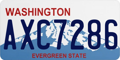 WA license plate AXC7286