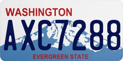WA license plate AXC7288