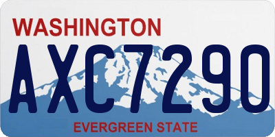 WA license plate AXC7290