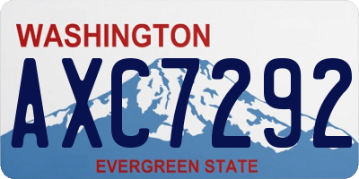 WA license plate AXC7292