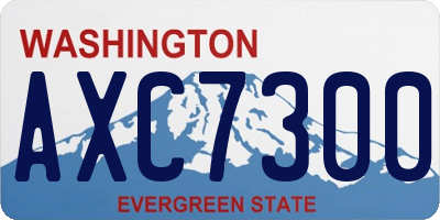 WA license plate AXC7300