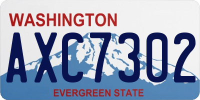 WA license plate AXC7302