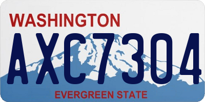 WA license plate AXC7304