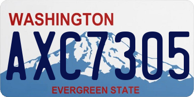 WA license plate AXC7305