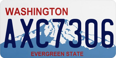 WA license plate AXC7306