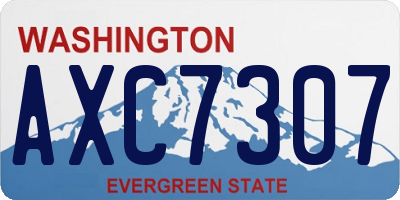 WA license plate AXC7307