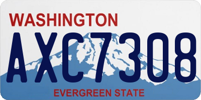 WA license plate AXC7308