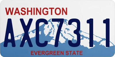 WA license plate AXC7311