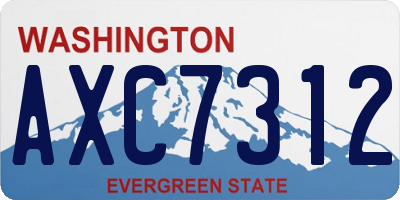 WA license plate AXC7312
