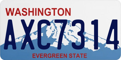 WA license plate AXC7314