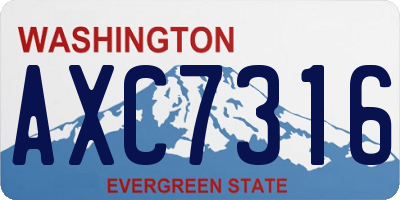 WA license plate AXC7316