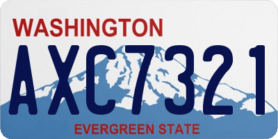 WA license plate AXC7321