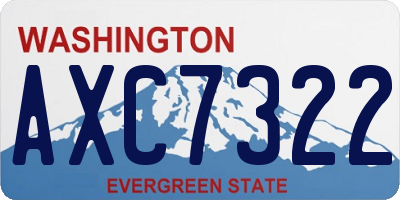 WA license plate AXC7322