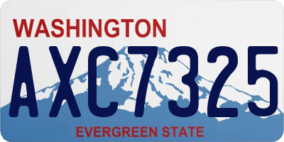 WA license plate AXC7325