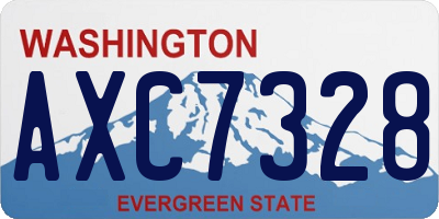 WA license plate AXC7328