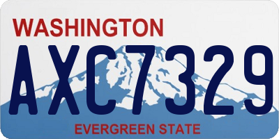 WA license plate AXC7329