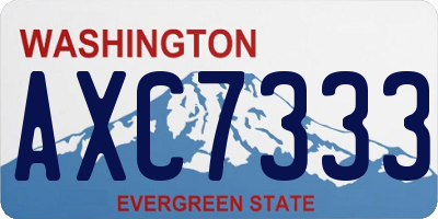 WA license plate AXC7333