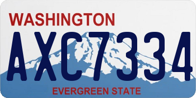 WA license plate AXC7334
