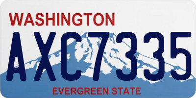 WA license plate AXC7335