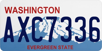 WA license plate AXC7336