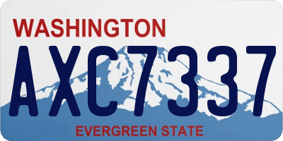 WA license plate AXC7337