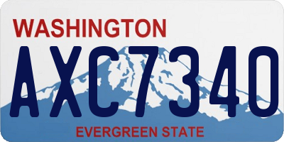WA license plate AXC7340