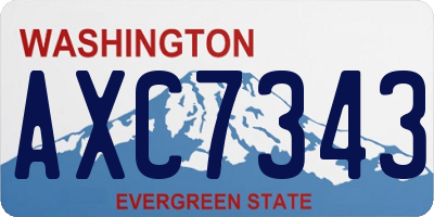 WA license plate AXC7343