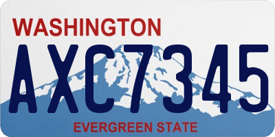 WA license plate AXC7345