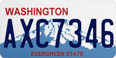 WA license plate AXC7346