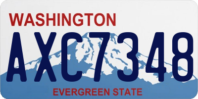 WA license plate AXC7348