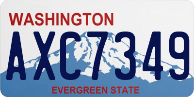 WA license plate AXC7349