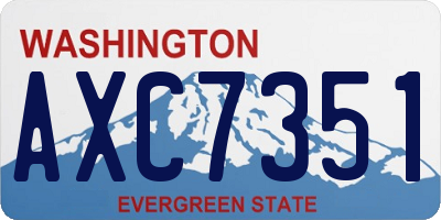 WA license plate AXC7351