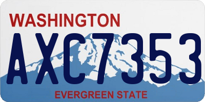 WA license plate AXC7353