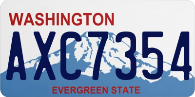 WA license plate AXC7354