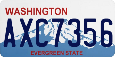 WA license plate AXC7356