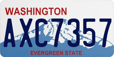 WA license plate AXC7357