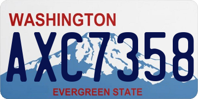 WA license plate AXC7358