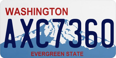 WA license plate AXC7360