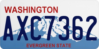 WA license plate AXC7362