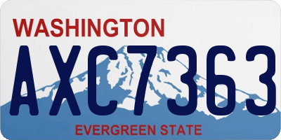 WA license plate AXC7363
